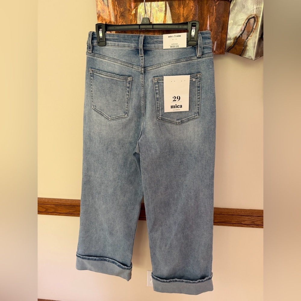 New Mica High Rise Wide Cuffed Leg Jeans 29 - Picture 4 of 11